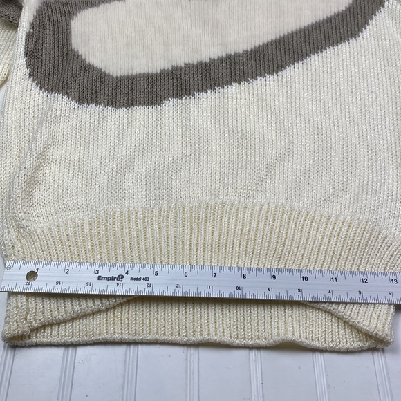CeZanne Vintage 80s angora blend sweater in cream and brown M - Picture 11 of 11
